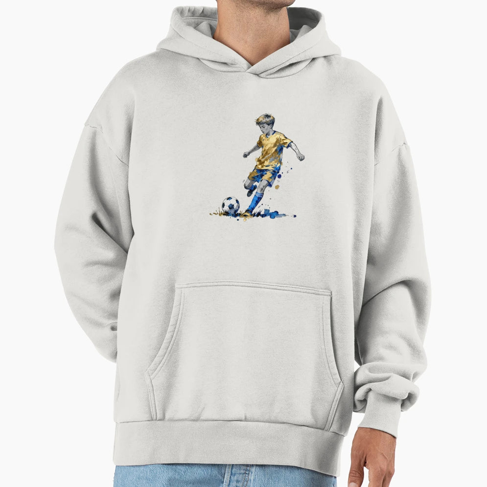 Golden Soccer Spirit Nordic Brush Hoodie - Fun Novelty Design Men Women - T-Shirt, Sweatshirt, Hoodie