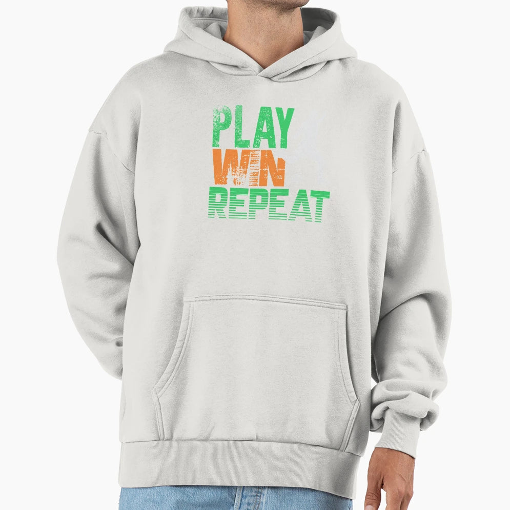 Play Win Repeat Hoodie - Graphic Print for Adults - T-Shirt, Sweatshirt, Hoodie