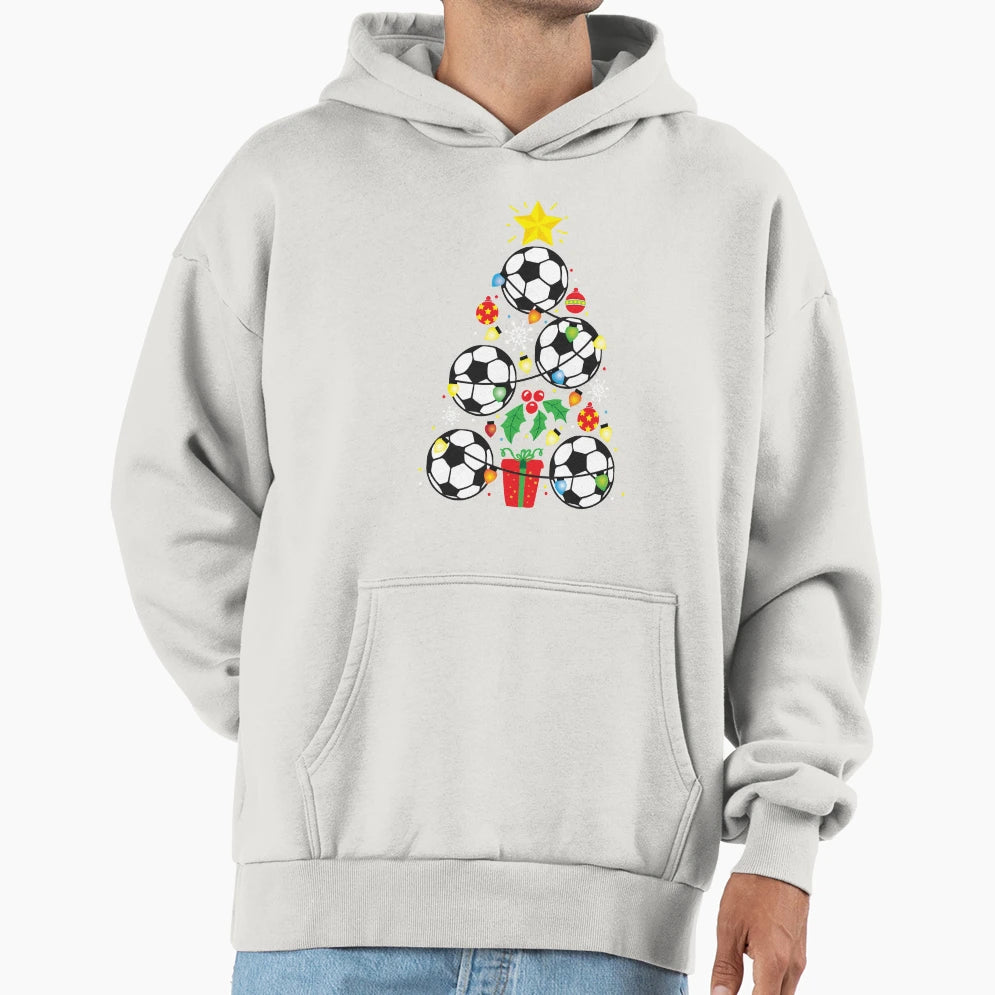 Football Soccer Tree Ornament Decor Gifts Hoodie - Unique Graphic Unisex - T-Shirt, Sweatshirt, Hoodie