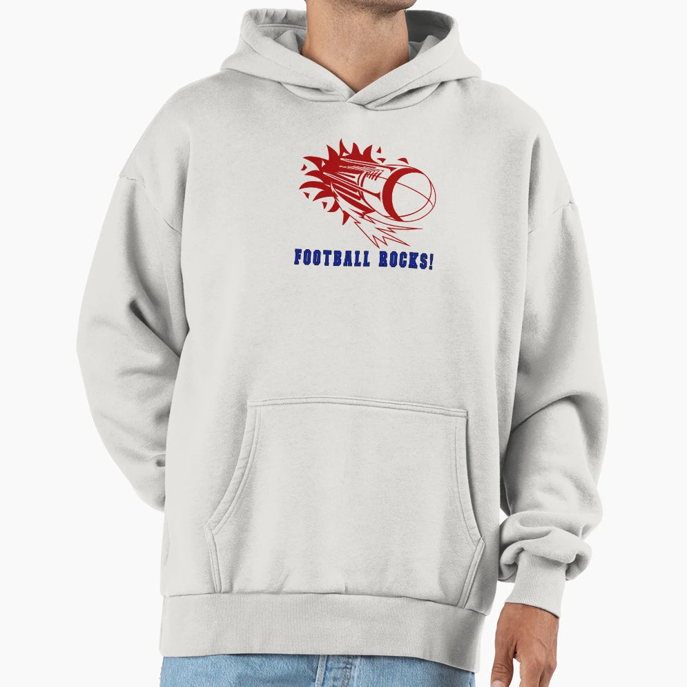 Football Rocks Hoodie - Minimalist Print Men Women - T-Shirt, Sweatshirt, Hoodie