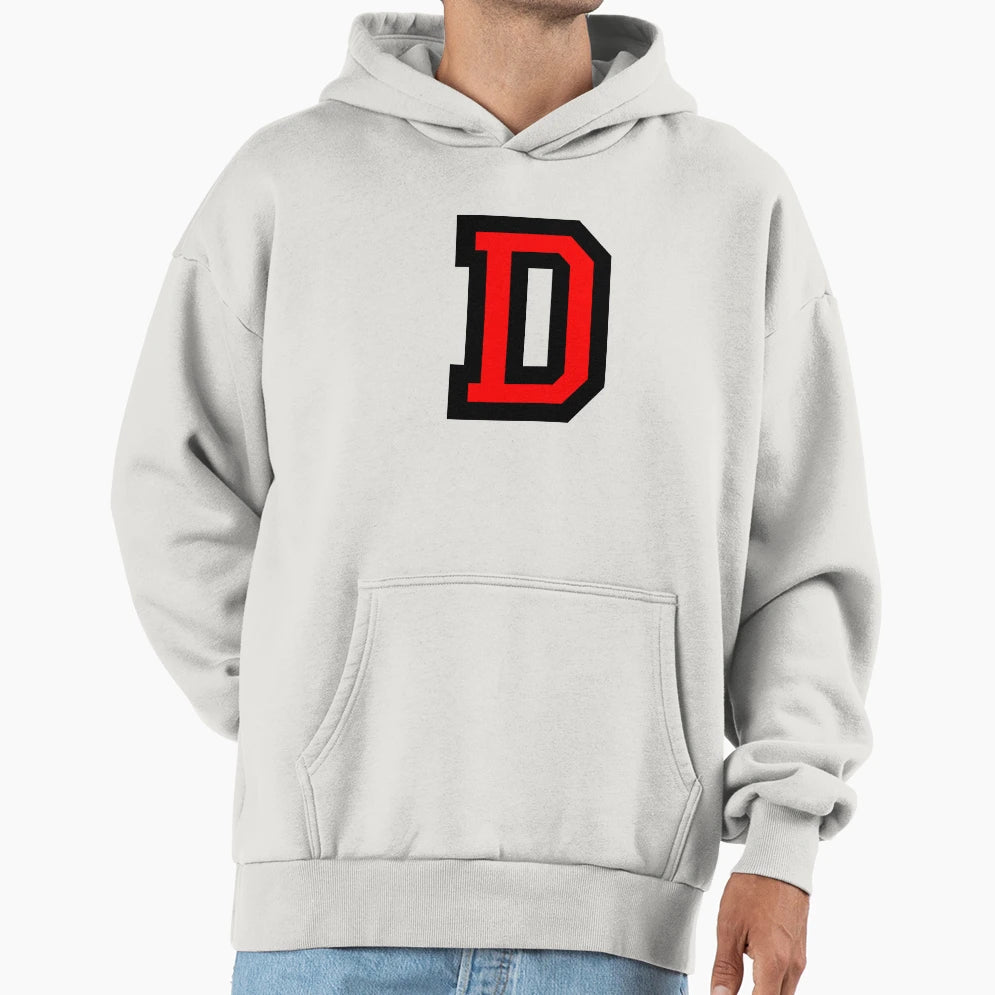 Letter D Black Red Character Hoodie - Streetwear Style Unisex - T-Shirt, Sweatshirt, Hoodie