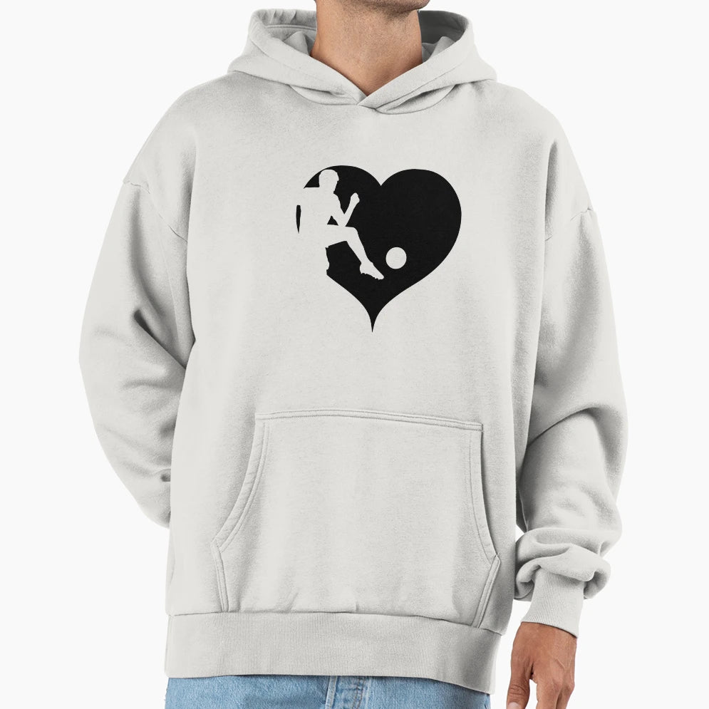 Football Heart Hoodie - Fun Novelty Design for Adults - T-Shirt, Sweatshirt, Hoodie
