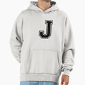Letter J Black Hoodie - Aesthetic Graphic for Adults - T-Shirt, Sweatshirt, Hoodie