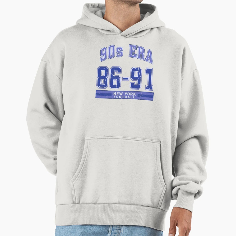 New York Football 1986 1991 90S Era Hoodie - Fun Novelty Design for Adults - T-Shirt, Sweatshirt, Hoodie