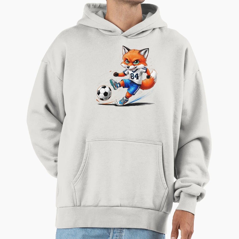 Kawaii Urban Fox Soccer Star Hoodie - Graphic Print for Adults - T-Shirt, Sweatshirt, Hoodie