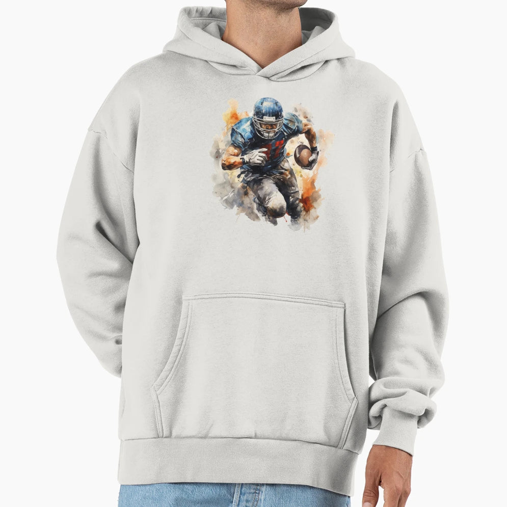 American Football Player Run Hoodie - Trendy Graphic Unisex - T-Shirt, Sweatshirt, Hoodie