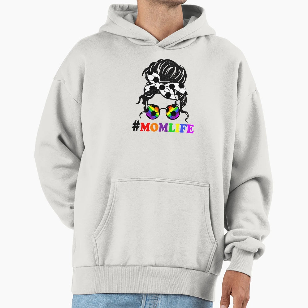 Mom Life Soccer Lover Mothers Day Messy Hoodie - Graphic Print Men Women - T-Shirt, Sweatshirt, Hoodie