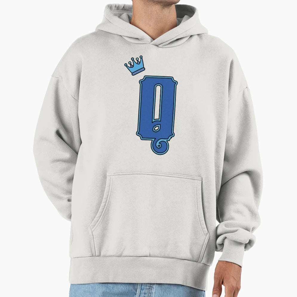 Blue Letter Q Hoodie - Casual Everyday Wear for Adults - T-Shirt, Sweatshirt, Hoodie