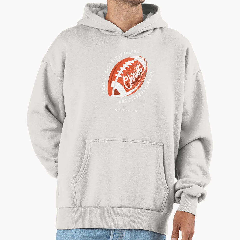 Christian Football Religious Philippians Hoodie - Minimalist Print Unisex - T-Shirt, Sweatshirt, Hoodie