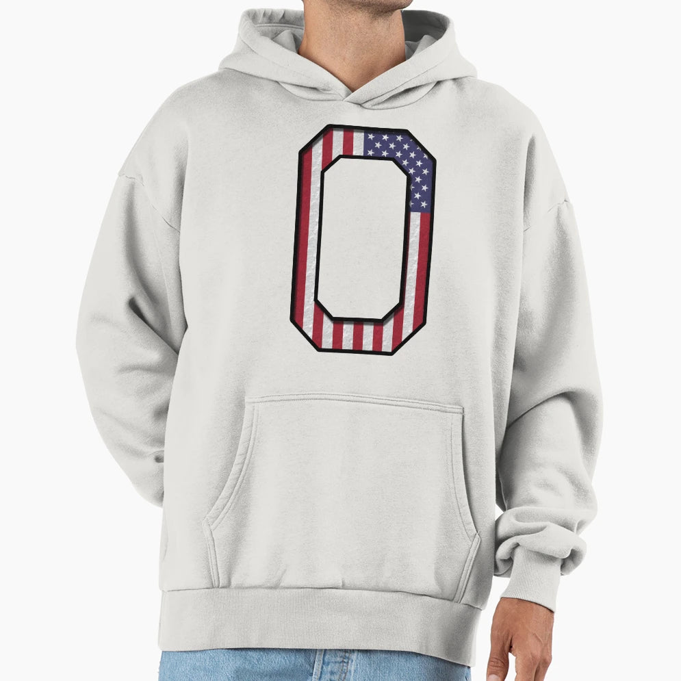 0 Usa Number Sports 3D Drop Shadow Hoodie - Casual Everyday Wear for Adults - T-Shirt, Sweatshirt, Hoodie