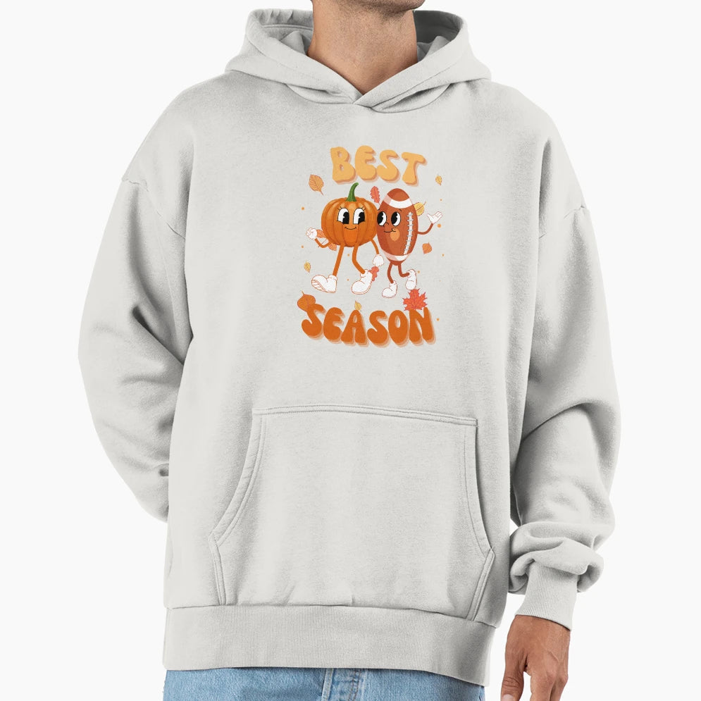 Football Pumpkin Thanksgiving Season Funny Hoodie - Trendy Graphic Unisex - T-Shirt, Sweatshirt, Hoodie