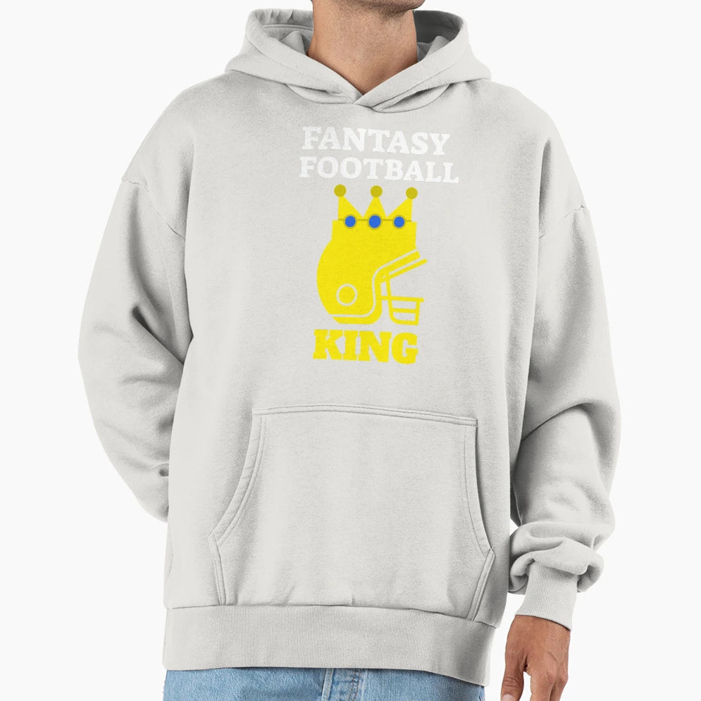 Fantasy Football King Hoodie - Trendy Graphic for Adults - T-Shirt, Sweatshirt, Hoodie