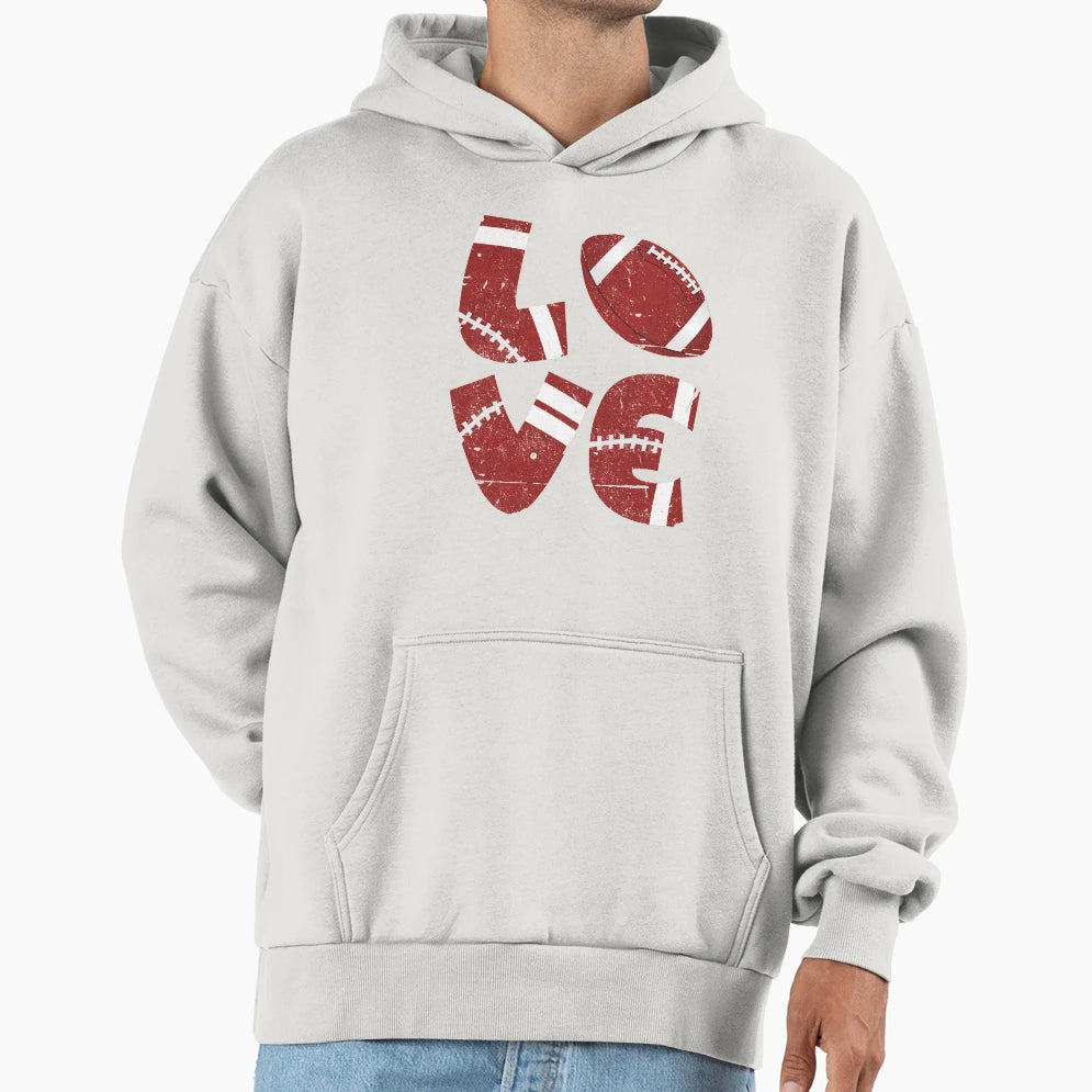 Love Football Hoodie - Aesthetic Graphic Men Women - T-Shirt, Sweatshirt, Hoodie