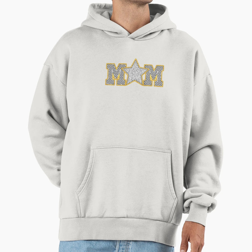 Glittering Mom Mama Mother Golden Silver Hoodie - Aesthetic Graphic Unisex - T-Shirt, Sweatshirt, Hoodie