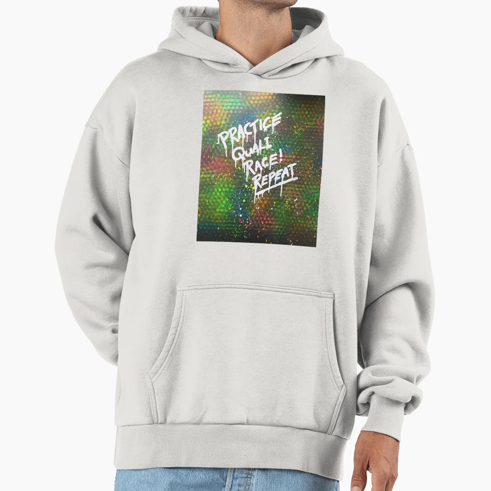Practice Quali Race Repeat Hoodie - Novelty Apparel Men Women - T-Shirt, Sweatshirt, Hoodie