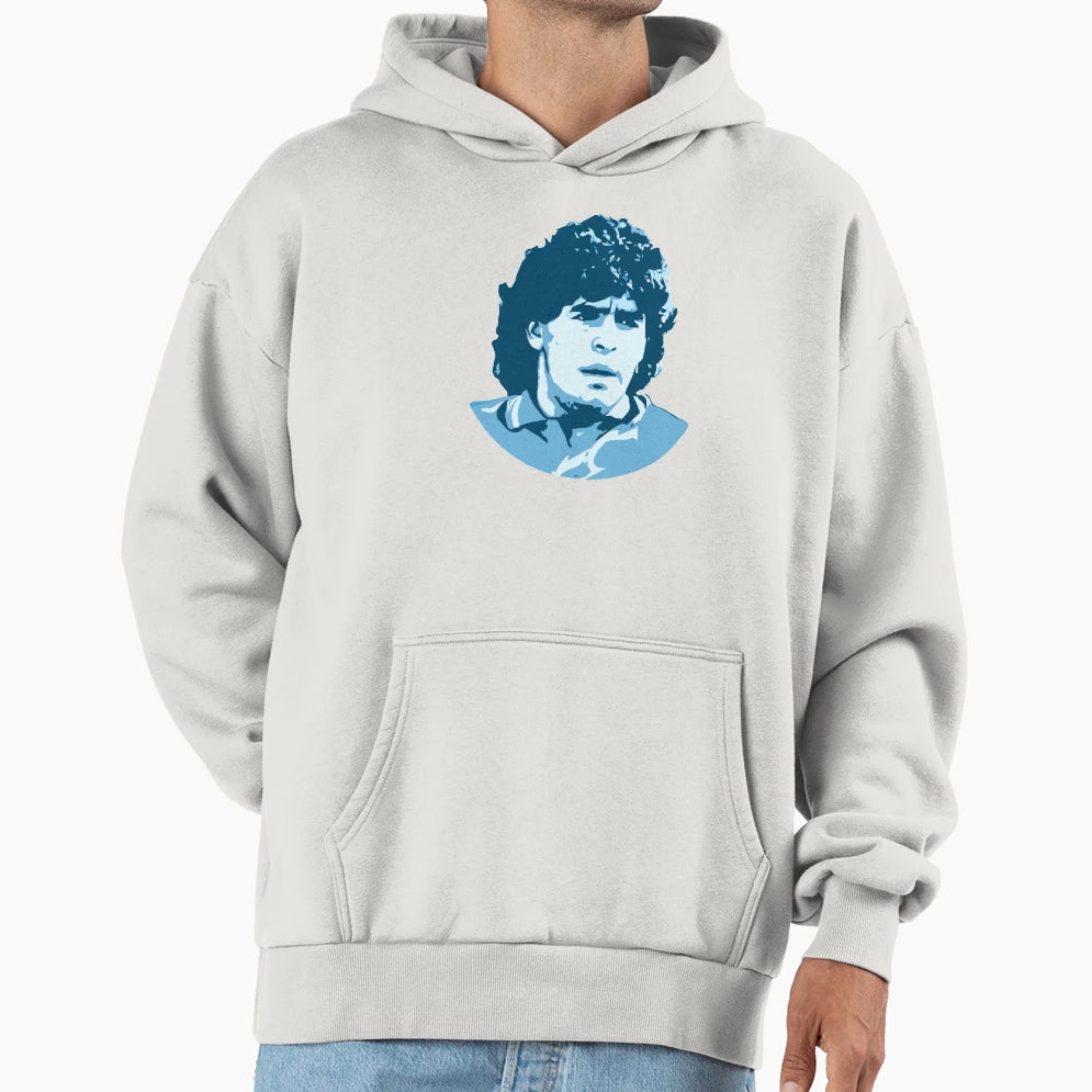 Maradonna Football God Argentina Colors Hoodie - Unique Graphic for Adults - T-Shirt, Sweatshirt, Hoodie
