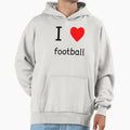 I Heart Football Hoodie - Casual Everyday Wear for Adults - T-Shirt, Sweatshirt, Hoodie