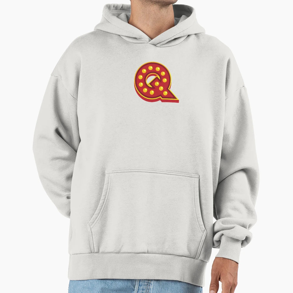 Letter Q Disco Hoodie - Casual Everyday Wear Men Women - T-Shirt, Sweatshirt, Hoodie