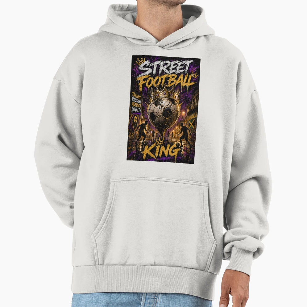 Street Football King Urban Soccer Crown Hoodie - Unique Graphic Men Women - T-Shirt, Sweatshirt, Hoodie