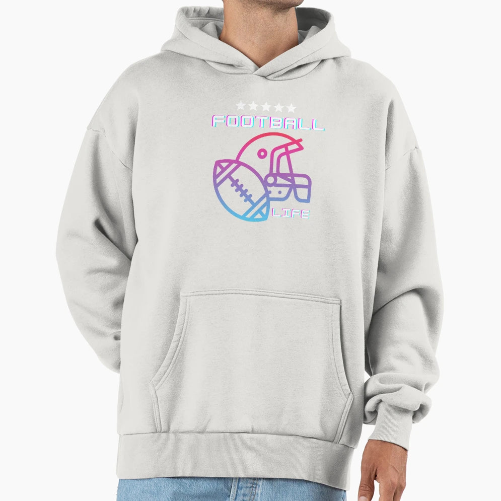 Football Life Hoodie - Streetwear Style Men Women - T-Shirt, Sweatshirt, Hoodie
