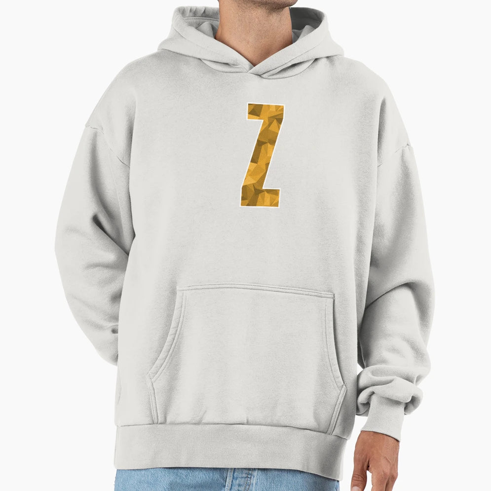 Letter Z Monogram Letter Art Yellow Hoodie - Aesthetic Graphic for Adults - T-Shirt, Sweatshirt, Hoodie