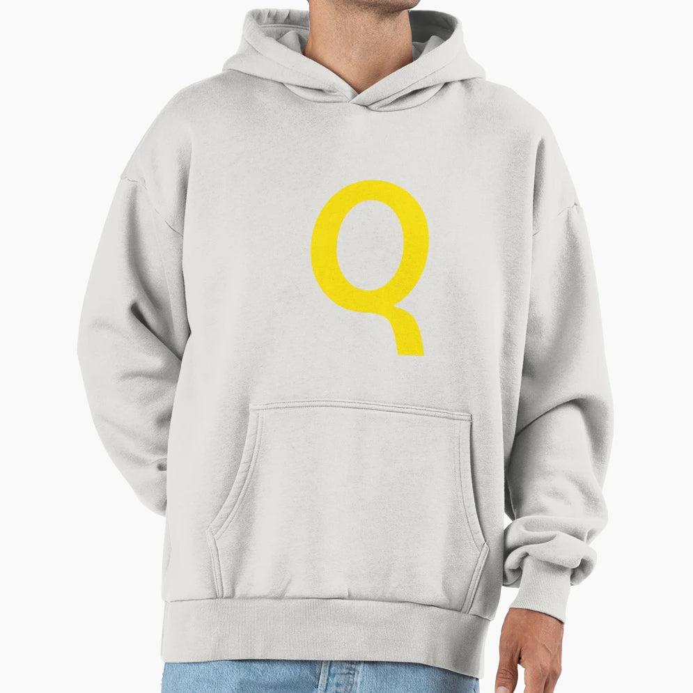 Yellow Color Letter Q Hoodie - Aesthetic Graphic Unisex - T-Shirt, Sweatshirt, Hoodie