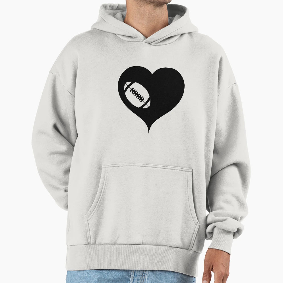 American Football Heart Hoodie - Minimalist Print Men Women - T-Shirt, Sweatshirt, Hoodie