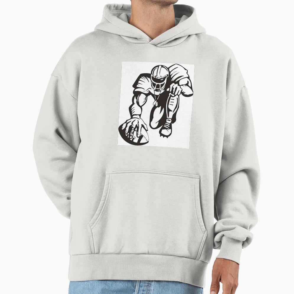 Strong American Football Player Hoodie - Minimalist Print for Adults - T-Shirt, Sweatshirt, Hoodie