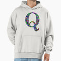 Letter Q Paint Splatter Hoodie - Minimalist Print Men Women - T-Shirt, Sweatshirt, Hoodie