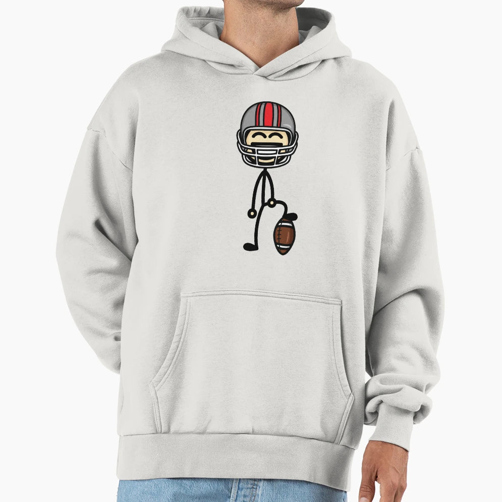 Football Player Hoodie - Minimalist Print Men Women - T-Shirt, Sweatshirt, Hoodie