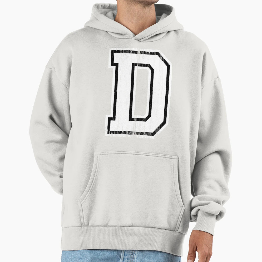 Big Varsity Letter D Hoodie - Unique Graphic for Adults - T-Shirt, Sweatshirt, Hoodie