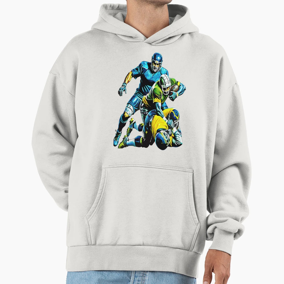 Gridiron Clash Intensity Motion Hoodie - Aesthetic Graphic Men Women - T-Shirt, Sweatshirt, Hoodie