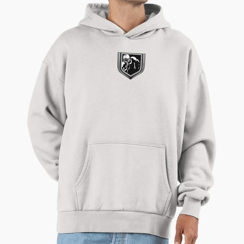 Football Fan Silver And Black Hoodie - Minimalist Print for Adults - T-Shirt, Sweatshirt, Hoodie
