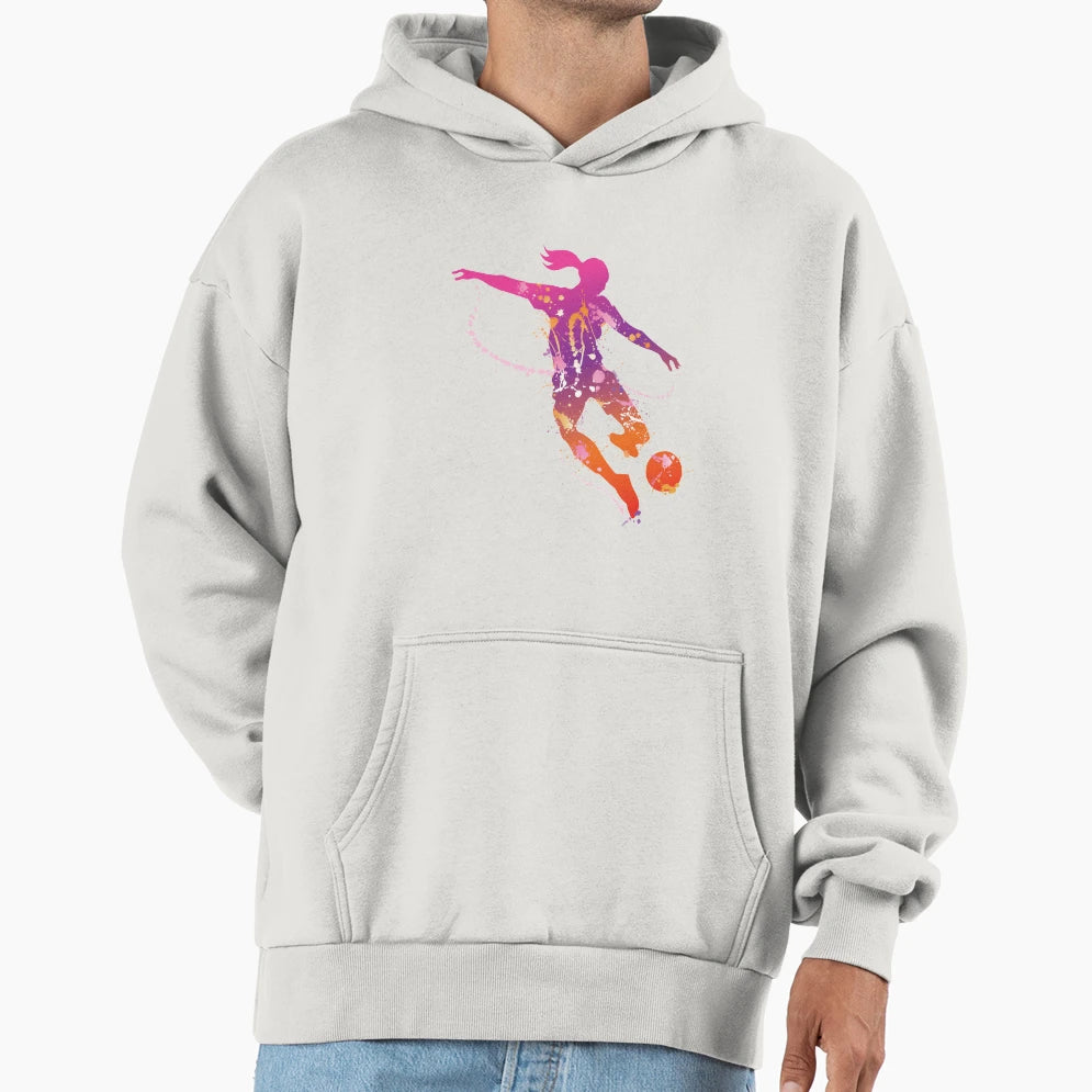 Female Soccer Player Hoodie - Casual Everyday Wear Men Women - T-Shirt, Sweatshirt, Hoodie