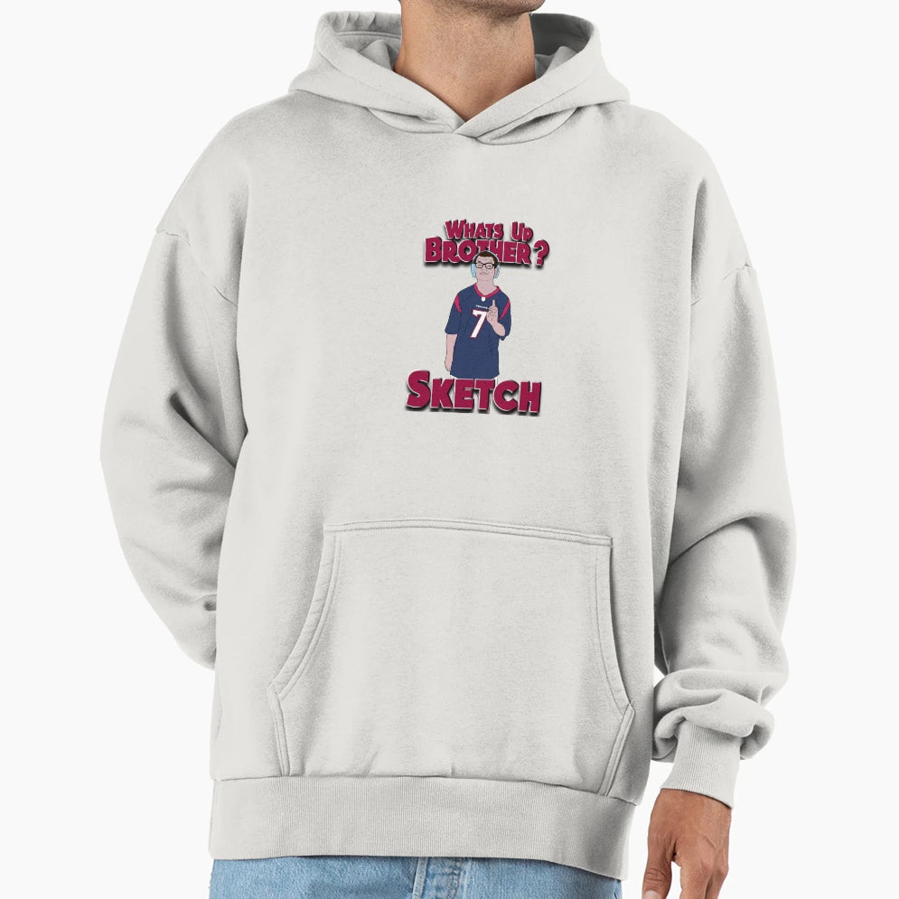 Whats Up Brother Hoodie - Minimalist Print for Adults - T-Shirt, Sweatshirt, Hoodie