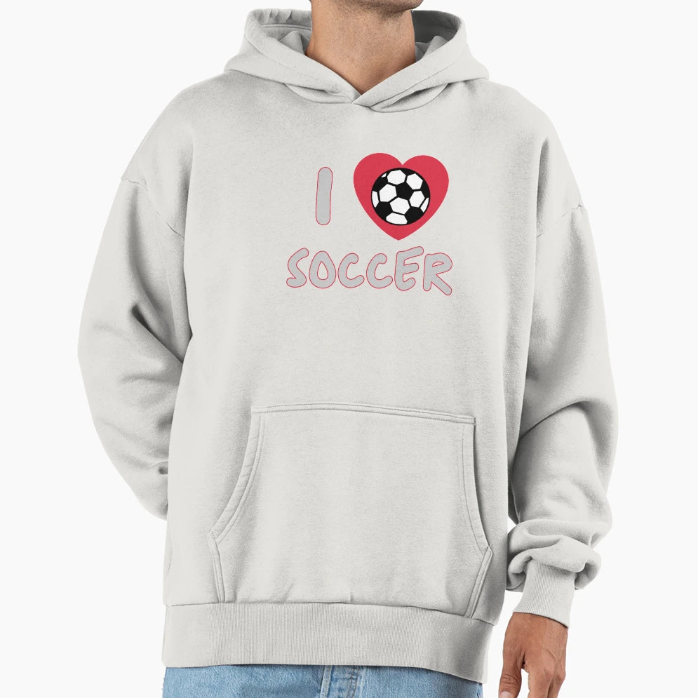I Love Football Sports Club Fan Hoodie - Trendy Graphic Men Women - T-Shirt, Sweatshirt, Hoodie