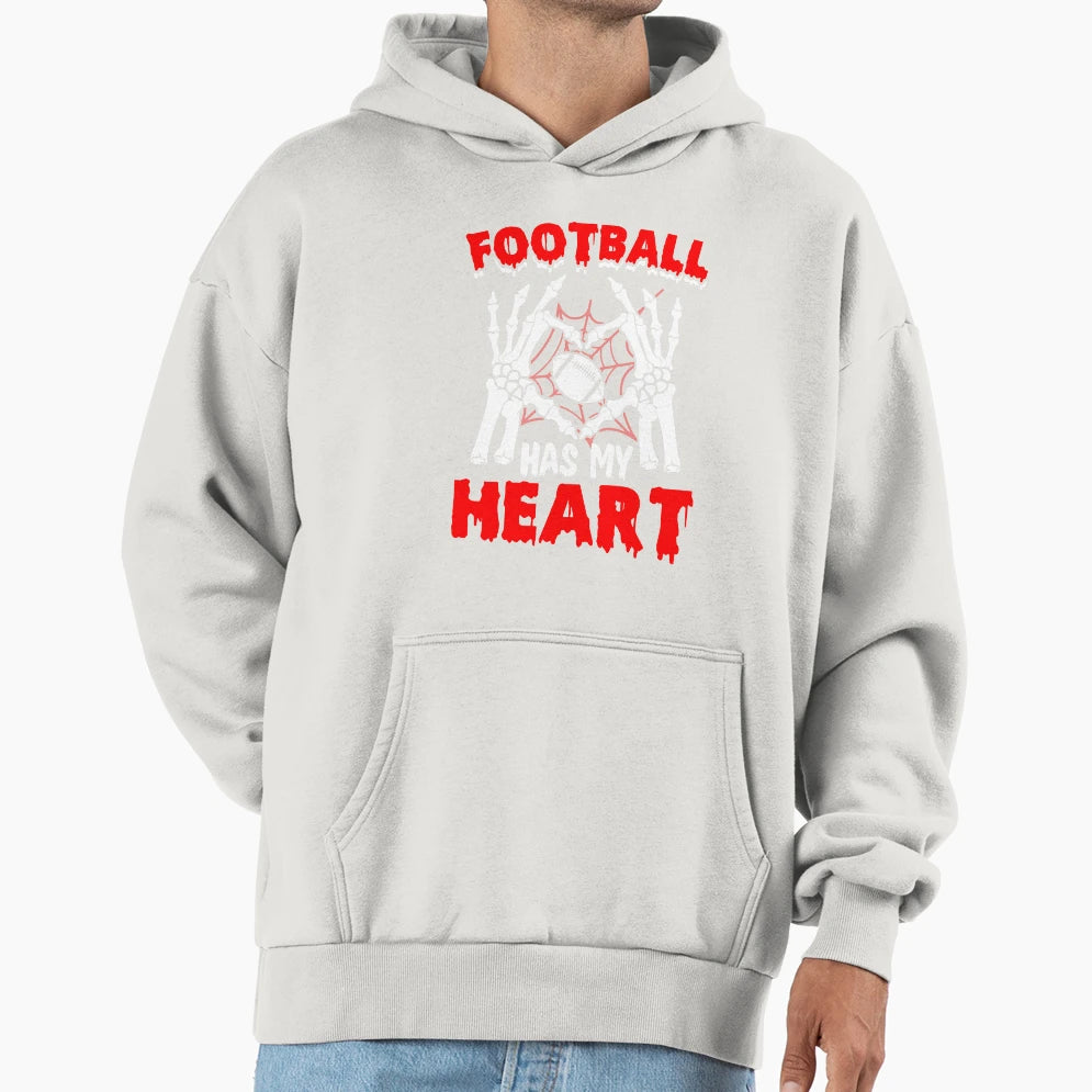 Football Has My Heart Halloween Hoodie - Streetwear Style Men Women - T-Shirt, Sweatshirt, Hoodie