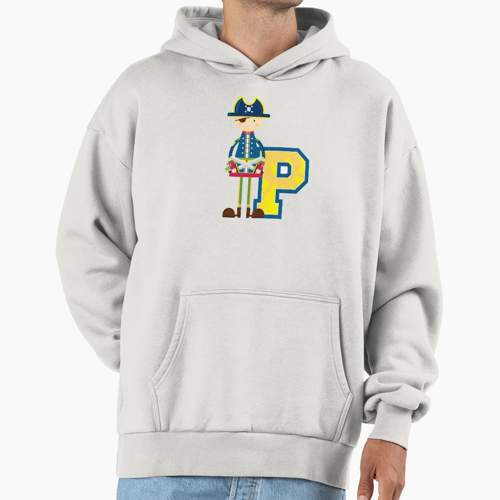 P Is Pirate Educational Illustration Hoodie - Novelty Apparel for Adults - T-Shirt, Sweatshirt, Hoodie