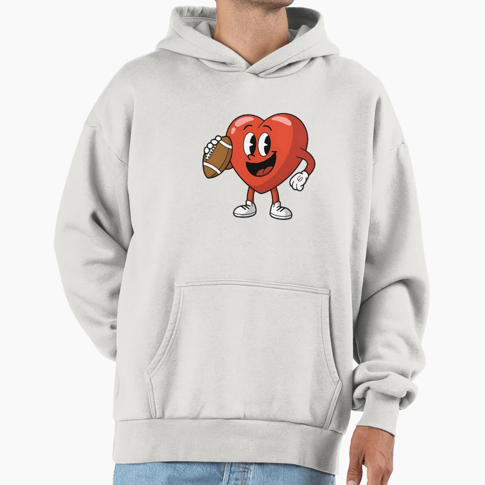 Heart Football Player Sports Lover Hoodie - Graphic Print Unisex - T-Shirt, Sweatshirt, Hoodie