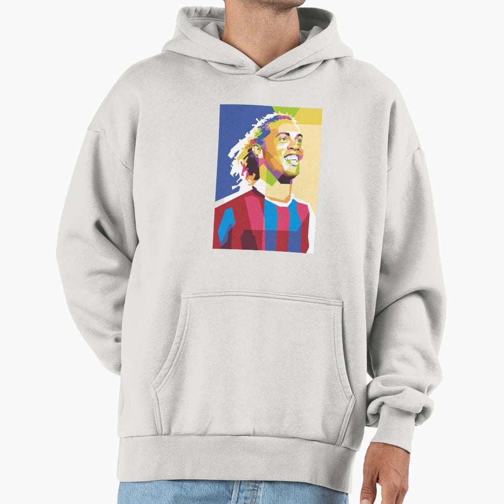 Ronaldinho Pop Art Portrait Hoodie - Novelty Apparel Unisex - T-Shirt, Sweatshirt, Hoodie