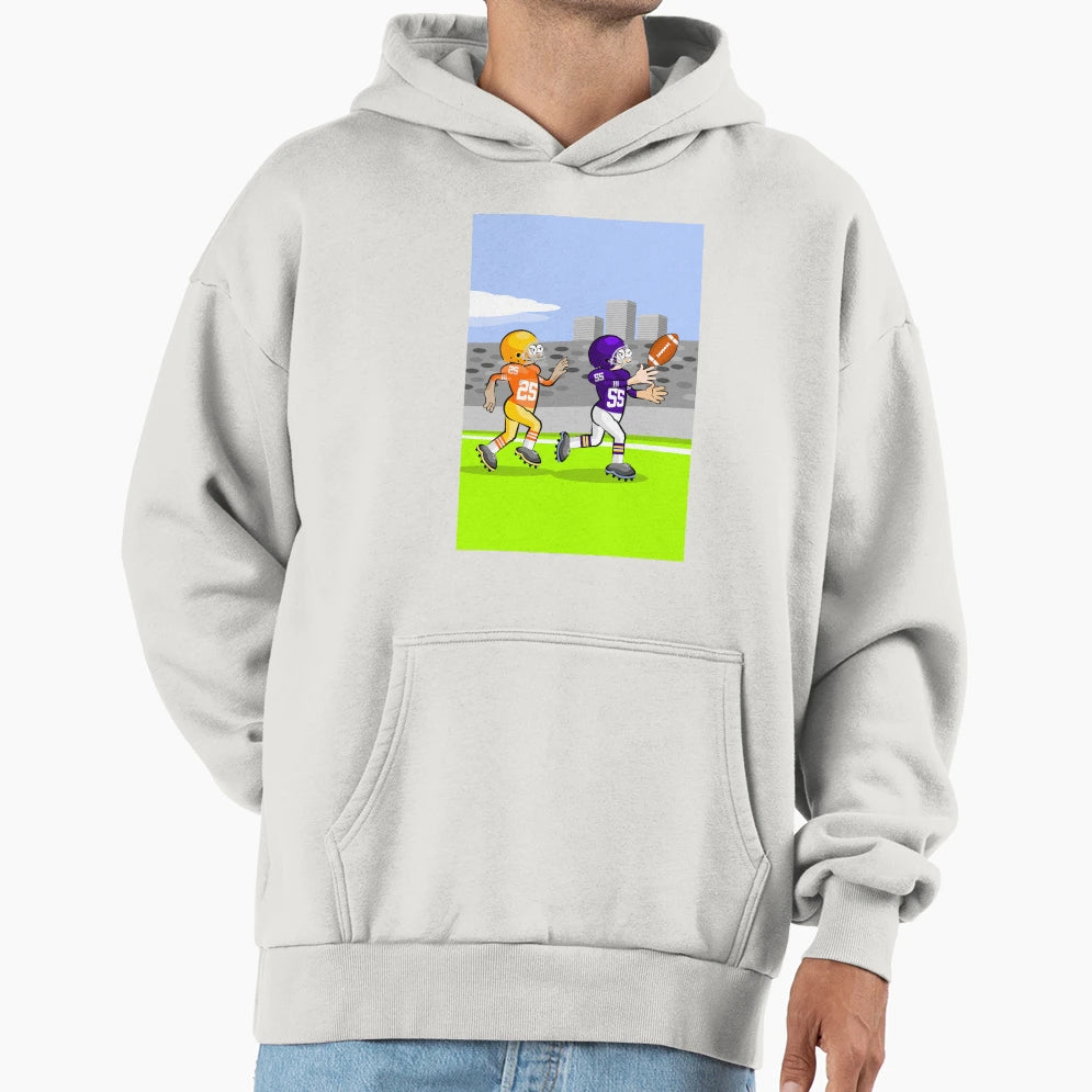 American Football Players Running Hoodie - Unique Graphic for Adults - T-Shirt, Sweatshirt, Hoodie