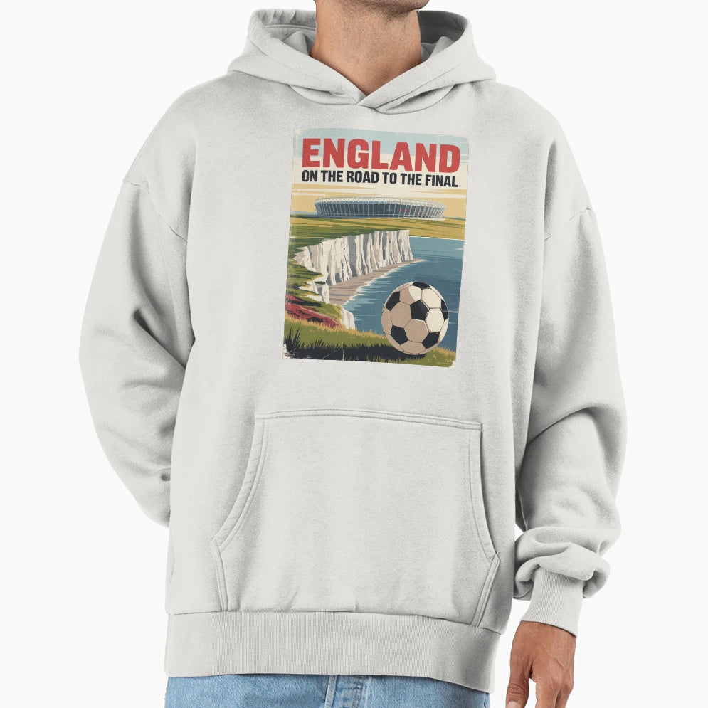 England World Cup 2026 White Cliffs Hoodie - Fun Novelty Design for Adults - T-Shirt, Sweatshirt, Hoodie