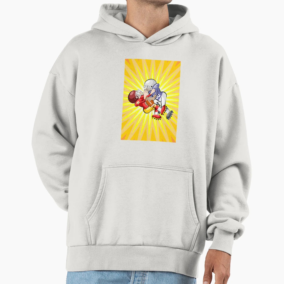 Two Football Players Facing Ball Hoodie - Casual Everyday Wear Unisex - T-Shirt, Sweatshirt, Hoodie