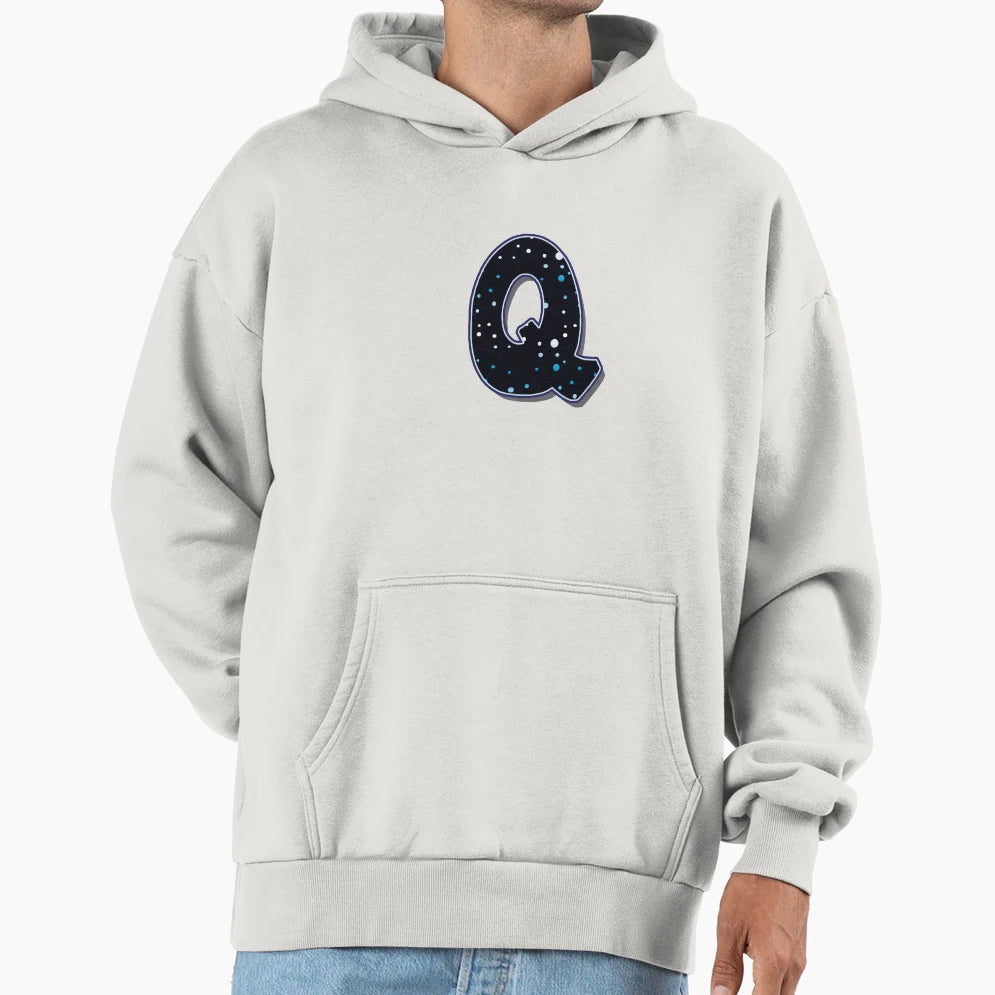 Letter Q Dots Hoodie - Trendy Graphic Men Women - T-Shirt, Sweatshirt, Hoodie