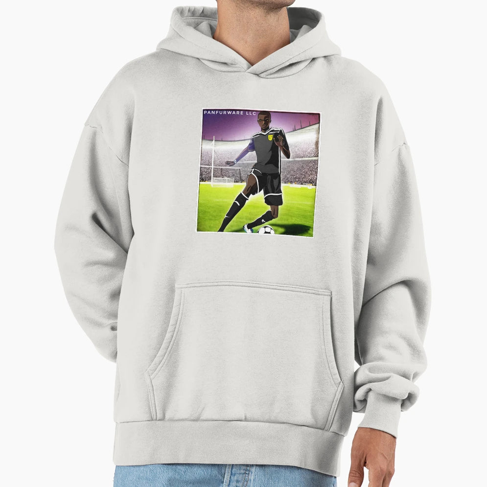 Anime Soccer Player Practicing Hoodie - Trendy Graphic Men Women - T-Shirt, Sweatshirt, Hoodie