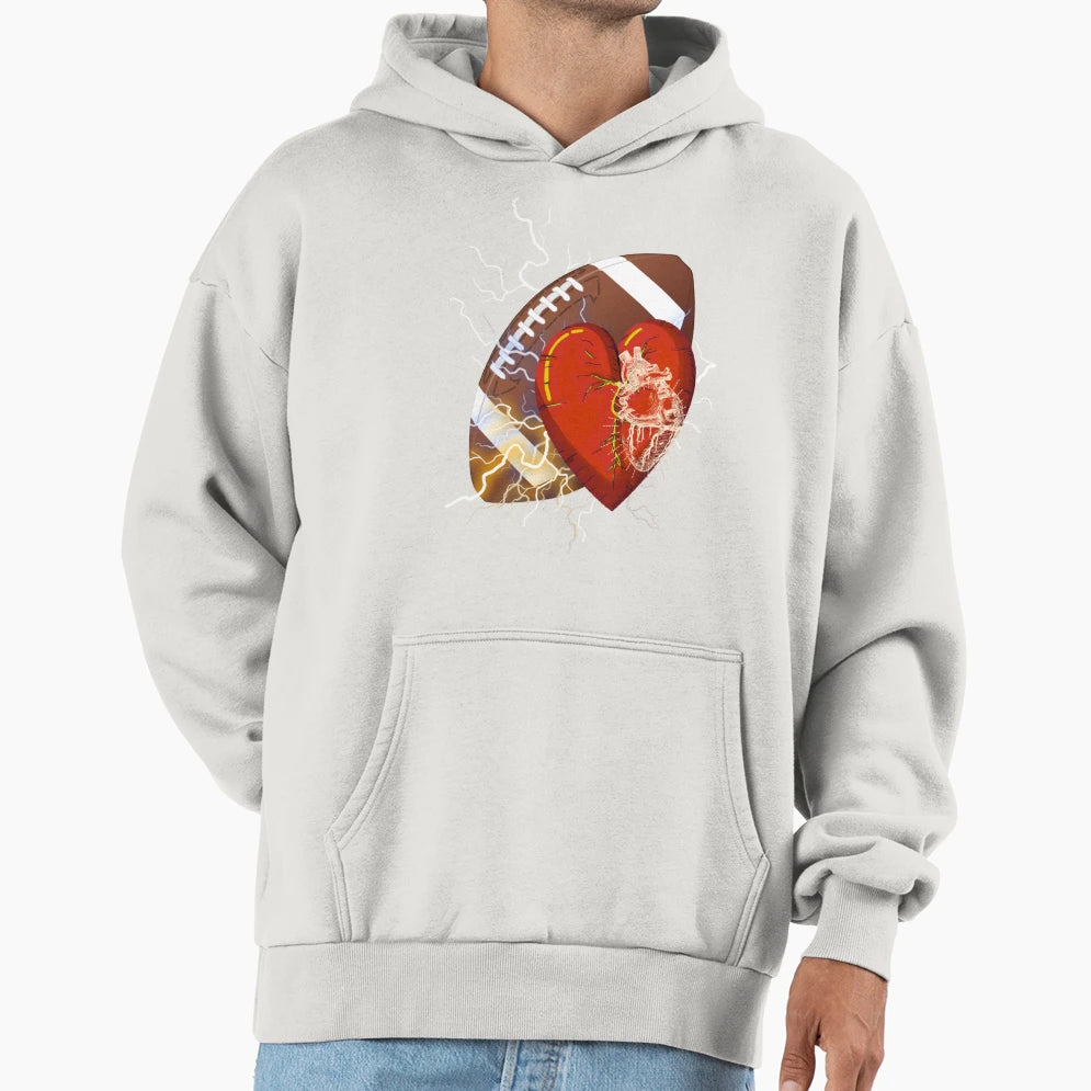 Heart Champion Football Hoodie - Custom Art Print Unisex - T-Shirt, Sweatshirt, Hoodie