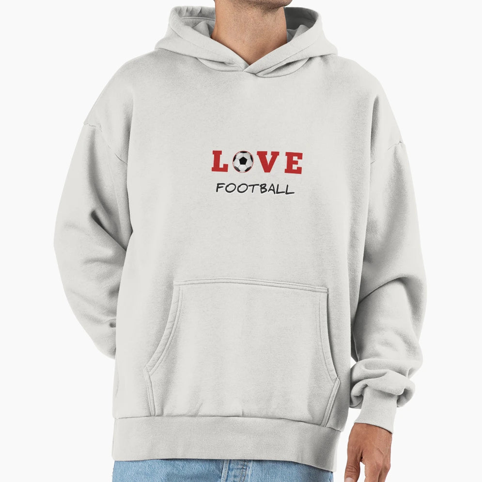 Love Football Hoodie - Minimalist Print Men Women - T-Shirt, Sweatshirt, Hoodie