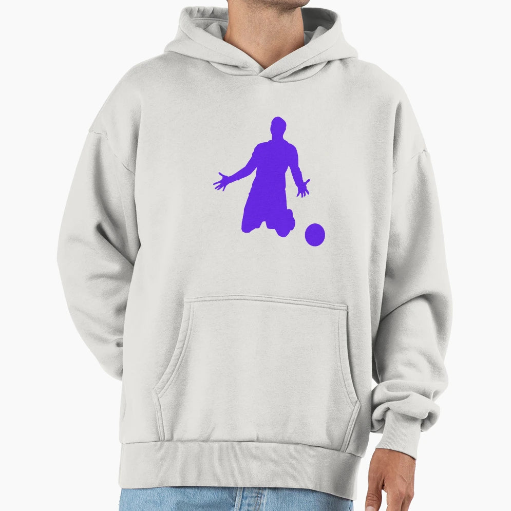 Football Blue Celebration Player Ball Hoodie - Minimalist Print Unisex - T-Shirt, Sweatshirt, Hoodie