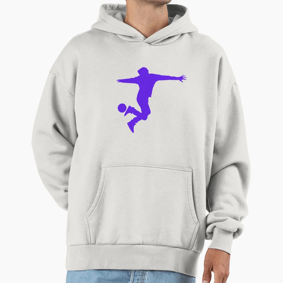 Football Blue Dribbler 3 Player Ball Hoodie - Trendy Graphic Men Women - T-Shirt, Sweatshirt, Hoodie