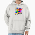 Soccer Players Dribble Paint Splash Hoodie - Unique Graphic Unisex - T-Shirt, Sweatshirt, Hoodie
